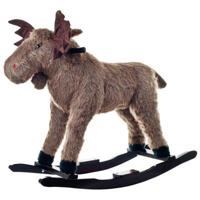 Happy Trails Plush Max Moose Rocker in Brown, Size 28.5 H x 14.5 W x 30.5 D in | Wayfair 80-BC6002