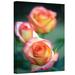 ArtWall "Rose Trio" Photographic Print on Canvas in Green/Pink | 12 H x 18 W x 2 D in | Wayfair Kyates19-12x18-w