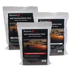 Pack of 3 Self Heating Field Ration Packs - Ready To Eat Camping Meals Menu A, B & D