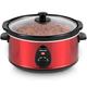 Andrew James Slow Cooker, Removeable Easy Clean Ceramic Bowl, 3 Temperature Settings, Energy Efficient, Tempered Glass Lid, Cool Touch Handles & Non-Slip Feet (Red, 3.5L)