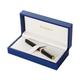 Waterman Exception Fountain Pen, Slim Black with 23k Gold Clip, Fine Nib with Blue Ink Cartridge, Gift Box