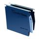 Rexel 275 Lateral Hanging Files with Tabs and Inserts, 30 mm base, Polypropylene, Blue, Crystalfile Extra, Pack of 25, 70642