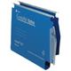Rexel 275 Lateral Hanging Files with Tabs and Inserts, 50 mm base, Polypropylene, Blue, Crystalfile Extra, Pack of 25, 71765