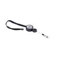 Durable Badge Reel PLUS with Black Lanyard | Pack of 10 | Ideal for Securely Holding Name Badges, Security Passes, Key Fobes, etc.