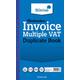 Silvine Carbonless Duplicate Multiple VAT Invoice Book - Numbered 1-100 with index sheet (210 x 127mm) [Pack of 6]