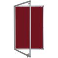 Tamperproof Lockable Noticeboard Class 1 Aluminium Framed 1200mm x 900mm, Burgundy