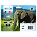 EPSON C13T24384010 Elephant 24XL (RF/AM) High Capacity 6 Colour Multipack Ink Cartridge (Black Cyan Magenta Yellow Light Cyan Light Magenta) for Expression Photo: XP-750 / XP-850 T2438