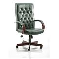 Chesterfield EX000006 Executive Leather Chair with Arms - Green