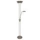 Mother and Child Floor Lamp Silver Finish 1X300 and 1X50 Halogen Lamps. Dimmer Controlled