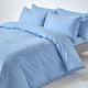 HOMESCAPES Light Blue Pure Egyptian Cotton Duvet Cover Set Double 200 TC 400 Thread Count Equivalent 2 Pillowcases Included Quilt Cover Bedding Set