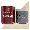 StoneLux® Fireplace Stone Coating - Stone Effect Paint - 1 litre & 500ml Primer (Magna Sandstone)