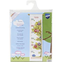 Vervaco Height Chart Owls Counted Cross Stitch Kit, Multi-Colour