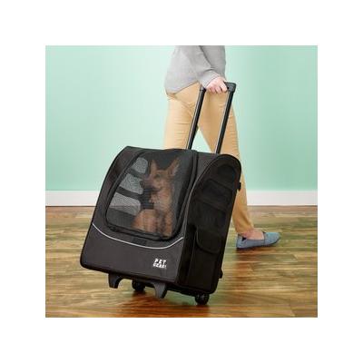 Pet Gear I-GO Plus Traveler Dog & Cat Backpack & Rolling Carrier, Black