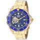 Invicta Men's Automatic Watch with Blue Dial Analogue Display and Gold Stainless Steel Plated Bracelet 13711