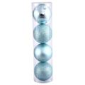 Vickerman 25086 - 4.75" Baby Blue 4 Finish Ball Christmas Tree Ornament (4 pack) (N591232A)