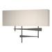 Hubbardton Forge Cavaletti 2 - Light Flush Mounted Sconce Fabric in White/Brown | 11.5 H x 16.5 W x 4 D in | Wayfair 207675-SKT-20-SE1606