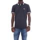 BOSS Mens Paddy Cotton-piqué Polo Shirt with Striped Collar and Cuffs