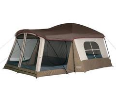 Wenzel Klondike 16 X 11-Feet Eight-Person Cabin Dome Tent - Light Grey/Taupe/Red