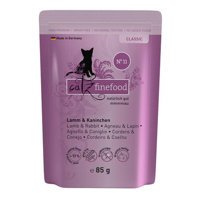 16x85g Lamm & Kaninchen catz finefood getreidefreies Katzenfutter nass