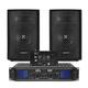 Vonyx 8" PA Disco Speakers + Amplifier + DJ Mixer + Cables Party System 800W