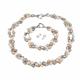 TreasureBay Elegant Natural Freshwater Pearl Jewellery Set for Women ladies Girls Necklace, Bracelet and earrings, Womens Pearl Tri-set (Multi-colour 1)