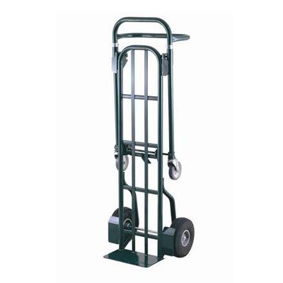 Harper 800 lb. 2-Position Convertible Hand / Platform Truck with 10" x 2" Solid Rubber Wheels and 5" Urethane Casters DTT18648A