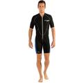 Cressi Lido Man Shorty Wetsuit - Men's Shorty Wetsuit for Snorkelling, Swimming and Water Sports, 2mm Ultra Stretch Neoprene, Black/Blue, L