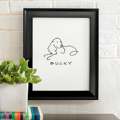 Personalized Dog Line Drawing Artwork - Lab - Gran...
