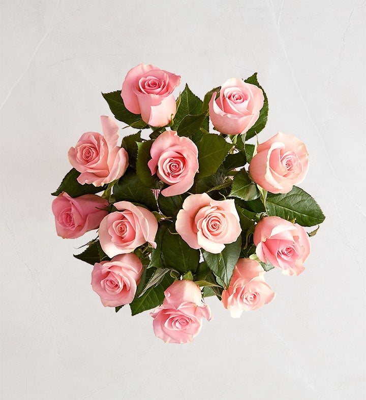 1-800-Flowers Flower Delivery Pink Petal Roses 12 Stems Bouquet Only | Happiness Delivered To Their Door