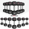 We R Sports® Hex Dumbbells Rubber Encased Ergo Weights Sets Hexagonal Dumbbell Gym Fitness (18 Kilograms Pair)