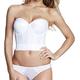 Dominique Low Back Bustier Style Bridal Basque, White, 44D