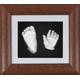 BabyRice New Baby Casting Kit with 6x5" Dark Wood 3D Box Display Frame/White Mount/Black Backing/Silver Paint