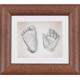 BabyRice New Baby Casting Kit with 6x5" Dark Wood 3D Box Display Frame/White Mount/White Backing/Silver Paint