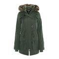 Brave Soul Womens Military Polyester Padded Parka Coat - Khaki - 8