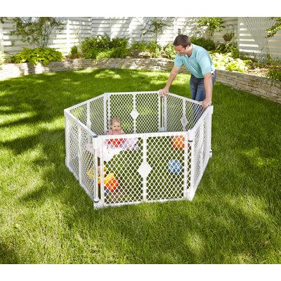 Toddleroo by North States Superyard Traveller Panel Play Yard Plastic in Gray | 26 H x 32 W x 1 D in | Wayfair 8669