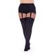 Pretty Polly Women's Curves-Suspender Tights, 60 DEN, Black, X-Large