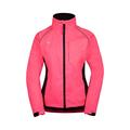 Mountain Warehouse Adrenaline Womens Waterproof Jacket - Breathable Ladies Coat, Taped Seams, Reflective Trims Rain Jacket - For Spring Summer, Cycling, Running Bright Pink 8