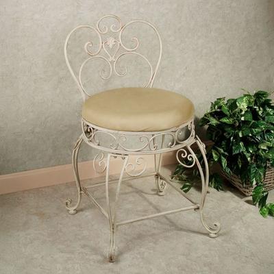 Aldabella Creamy Gold Vanity Chair , Creamy Gold