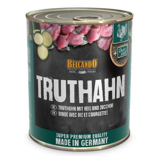 6 x 800 g Super Premium Truthahn mit Reis & Zucchini BELCANDO Hundefutter nass