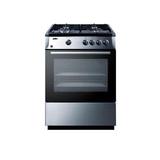 Summit Appliance 24 in. 2.7 cu. ft. Slide-In Gas Range in Stainless Steel and Black PRO24G screenshot. Ranges directory of Appliances.