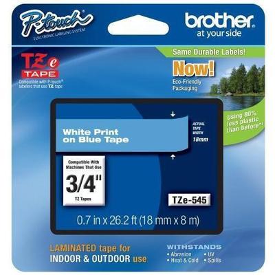 Brother TZe545 Laminated Tape for P-Touch Labelers (White on TZE-545