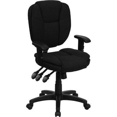 Flash Furniture Mid Back Fabric Multi-Functional Ergonomic Task Chair With Arms - Black