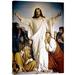 Global Gallery 'Christ the Consoler' by Carl Bloch Painting Print on Wrapped Canvas in Blue/Gray/White | 30 H x 20.95 W x 1.5 D in | Wayfair