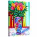 ArtWall 'I Love This Vase' by Susi Franco Painting Print on Wrapped Canvas in Green/Red/Yellow | 24 H x 16 W x 2 D in | Wayfair sfranco-067-24x16-w