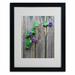 Trademark Fine Art "Morning Glory Fence" by Kurt Shaffer Framed Photographic Print Canvas in Brown/Green/Indigo | 20 H x 16 W x 0.5 D in | Wayfair