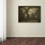 Trademark Fine Art 'World Map' by Michael Tompsett Framed Graphic Art on Wrapped Canvas Canvas | 16 H x 24 W x 2 D in | Wayfair MT0215-C1624GG