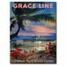 Trademark Fine Art 'Grace Line Cruises' by Unknown Framed Vintage Advertisement on Wrapped Canvas Metal in White | 47 H x 32 W x 2 D in | Wayfair