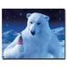 Trademark Fine Art "Coke Polar Bear w/ Coke Bottle" Vintage Advertisement on Wrapped Canvas in Blue/White | 24 H x 36 W x 2 D in | Wayfair