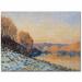 Trademark Fine Art "Port-Marly White Frost, 1872" by Alfred Sisley Painting Print on Wrapped Canvas in Blue/Brown | 22 H x 32 W x 2 D in | Wayfair