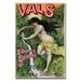 Trademark Fine Art "Source St.Pierre eue de Vals" by L. Courchez Vintage Advertisement on Wrapped Canvas in Green | 32 H x 22 W x 2 D in | Wayfair
